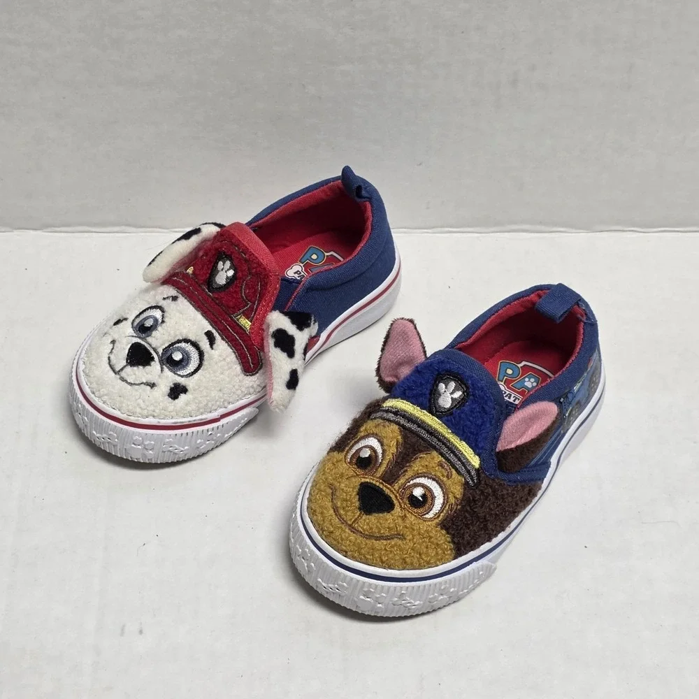 Paw Patrol Characters Toddler Kids Fleece Slip-On Sneakers Size 5 Fuzzy